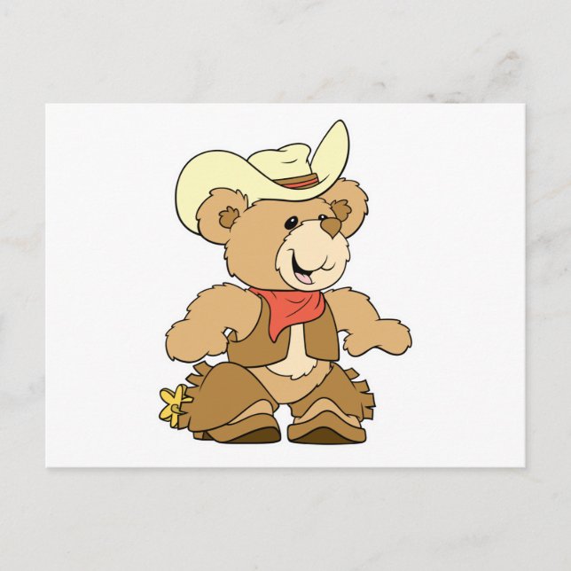Postal Oso vaquero lindo (Anverso)