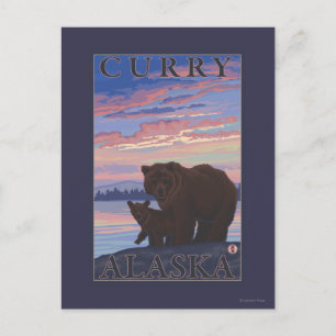 Postal Oso y cachorro - Curry, Alaska