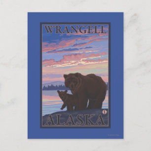 Postal Oso y cachorro - Wrangell, Alaska