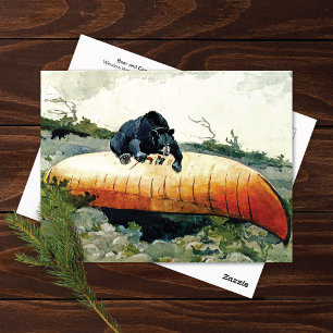 Postal Oso y canoa Winslow Homer