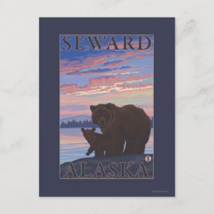 Postal Oso y Cub - Seward, Alaska