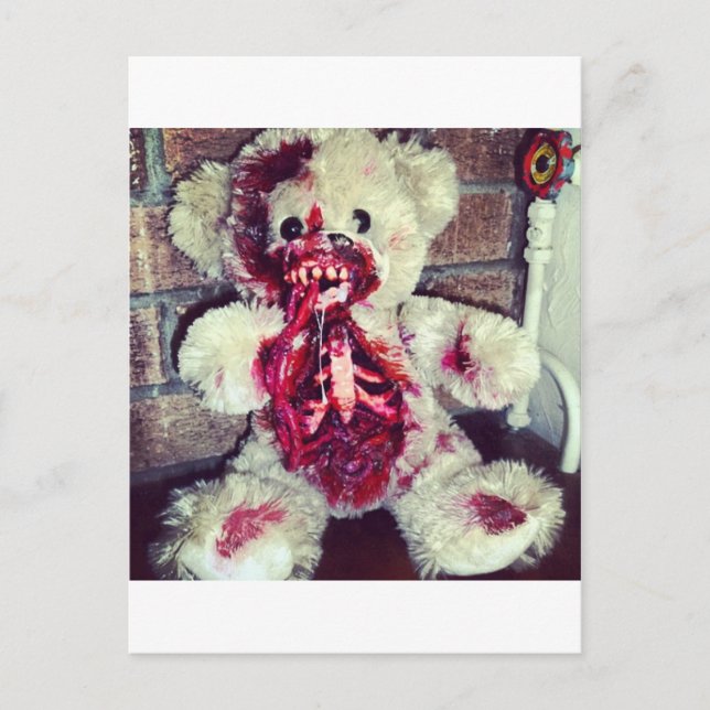 Postal oso zombie teddy (Anverso)