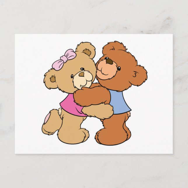 Postal Osos de abrazo de oso lindo (Anverso)