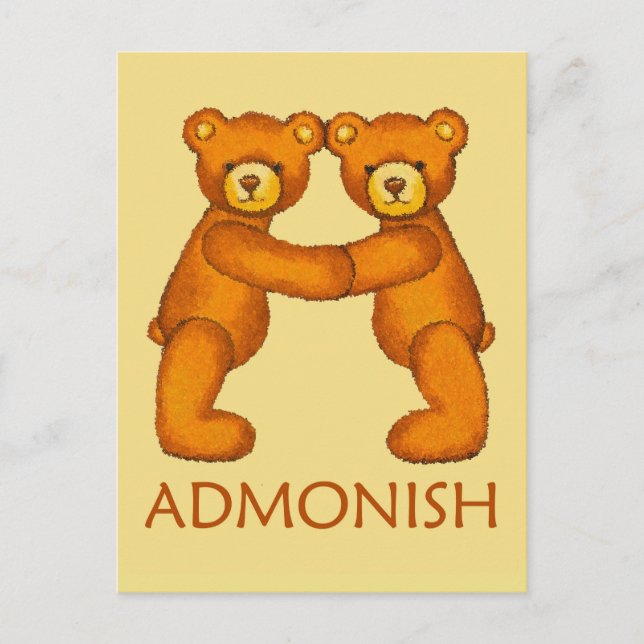 Postal Osos de Biblia ~ Escritura Admonista (Anverso)