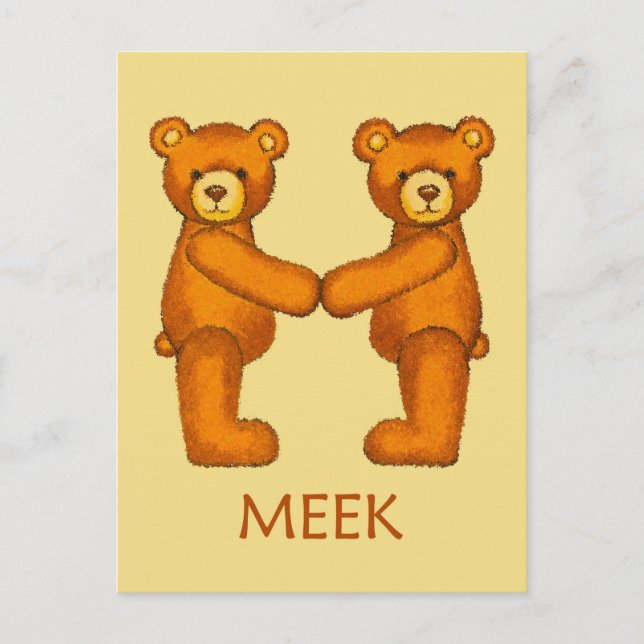 Postal Osos de Biblia ~ Escritura Meek (Anverso)