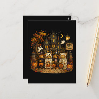 Postal Osos de Halloween de los 90 Truco o trato Vintage