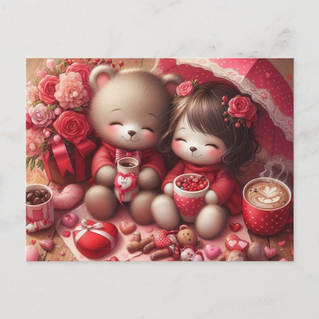 Postal Osos de peluche del día de San Valentín (Anverso)