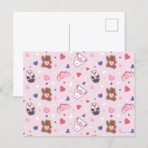 Postal Osos desnudos - Patrón de corazones de San Valentí