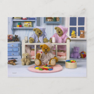 Postal Osos Dinky: Fiesta de madera