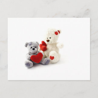 POSTAL OSOS PEQUEÑOS Y CORAZONES DE AMOR