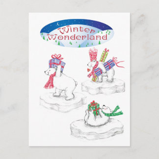 Postal Osos Polares De Winter Wonderland