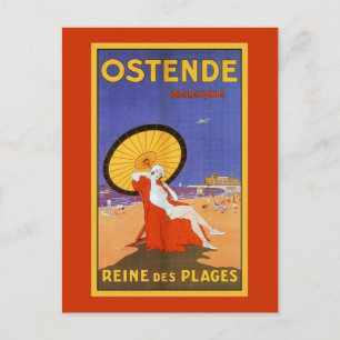 Postal Ostend Queen de las playas de los años 1920 viajes
