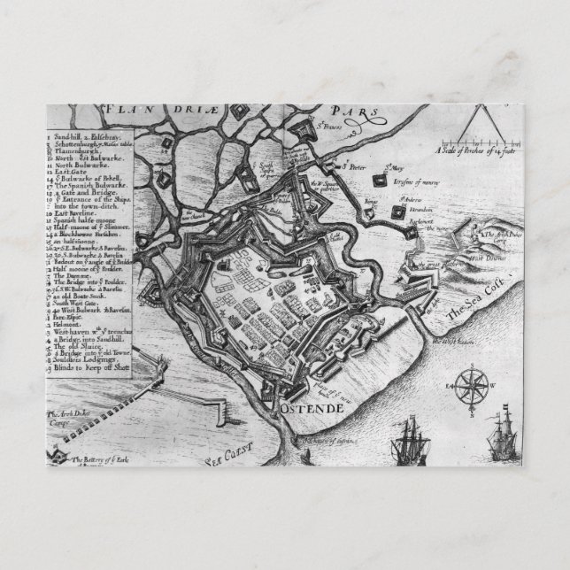 Postal Ostende, de 'Commentaries' (Anverso)