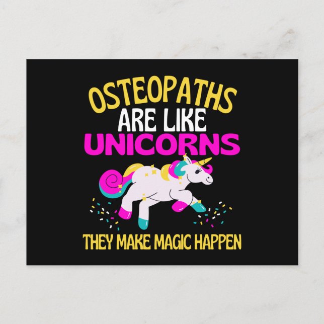 Postal Osteopatías Unicornio , Chiropráctico Magico Unico (Anverso)