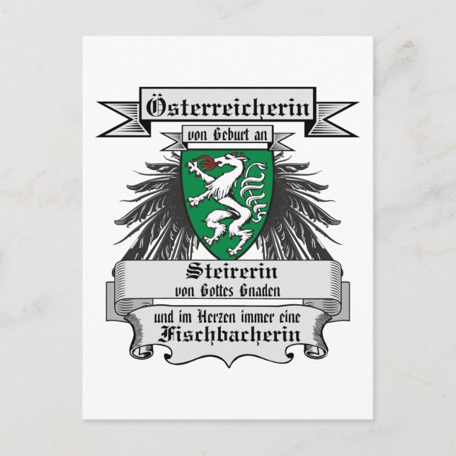 Postal Österreich Steirerin von Gottes Gnaden Wappen  (Anverso)
