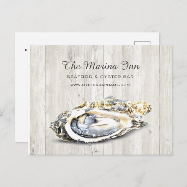 Postal Ostras de pescado asado Náutico Comida (Anverso / Reverso)