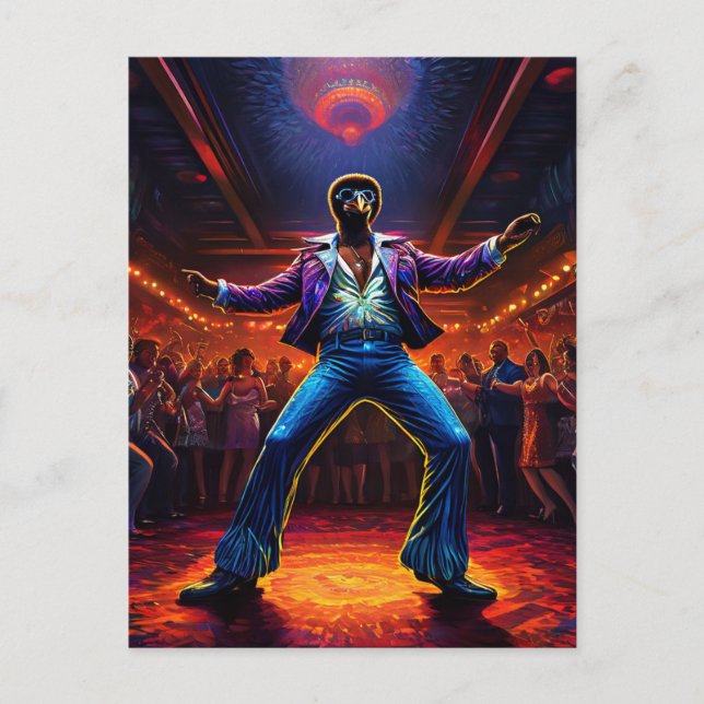 Postal Óstrich de Fiebre Disco (Anverso)