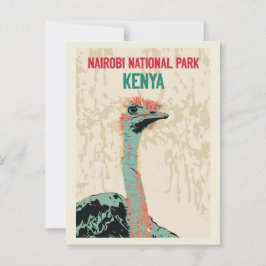 Postal Ostrich de Kenia, Parque Nacional Nairobi