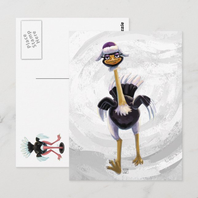 Postal Ostrich de montaña (Anverso / Reverso)