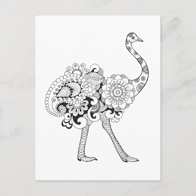 Postal Ostrich inspirado (Anverso)