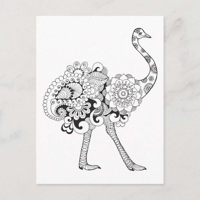 Postal Ostrich inspirado (Anverso)