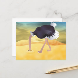 Postal Ostrich personalizado Con Cabeza En Arena