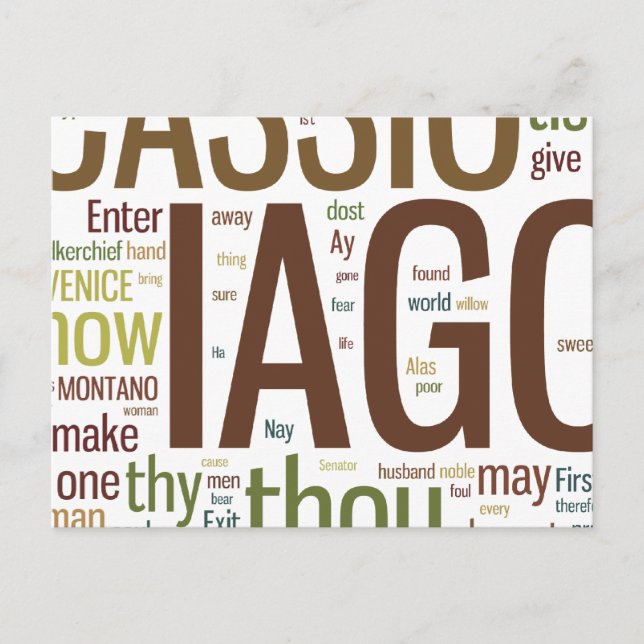 Postal Othello Word Mosaic (Anverso)