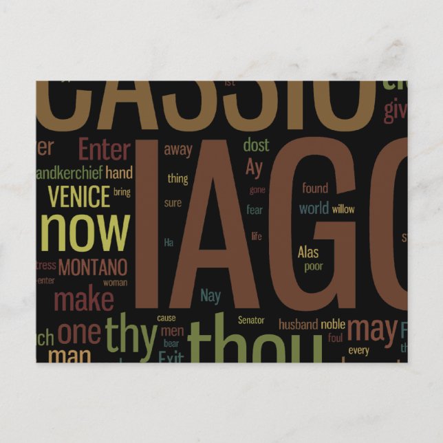 Postal Othello Word Mosaic (Anverso)