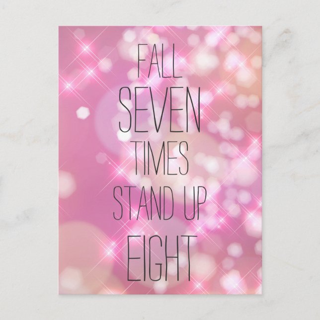 Postal Otoño 7 veces Stand 8 - Cita Inspiradora rosa (Anverso)
