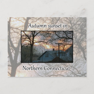 Postal Otoño al atardecer en el norte de Connecticut