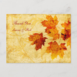 Postal otoño boda marrón otoño Gracias
