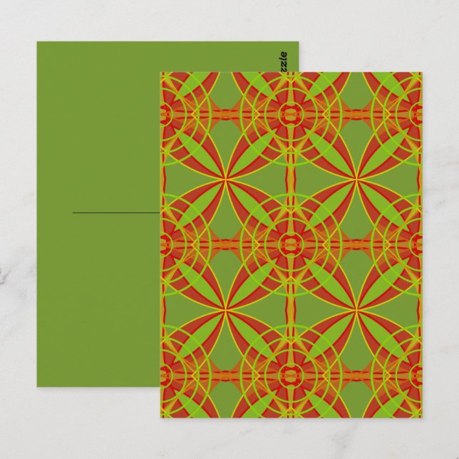 Postal Otoño Colores Caídos Resumen Diseño Geométrico (Anverso / Reverso)