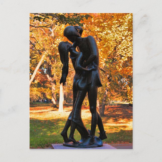 Postal Otoño de Central Park: Estatua de Romeo y Julieta  (Anverso)