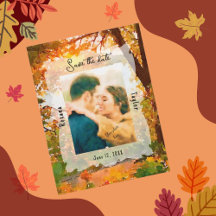 Otoño deja Boda foto Guardar fecha