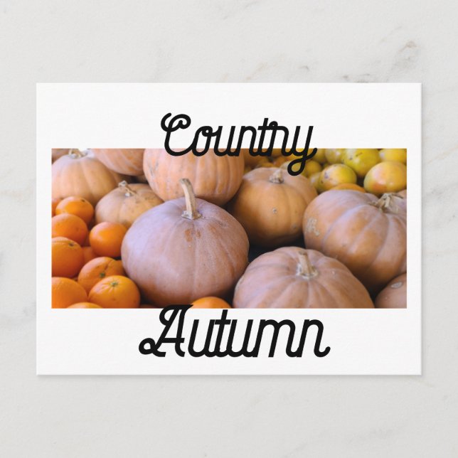 Postal Otoño del mercado de las calabazas de los agricult (Anverso)