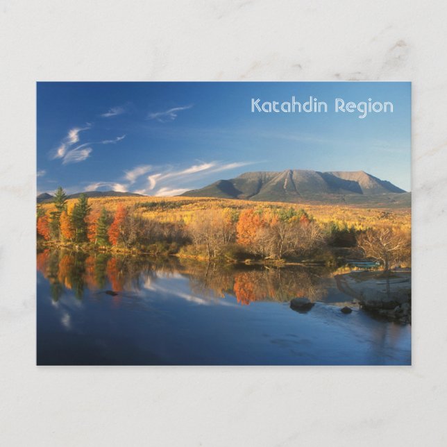 Postal Otoño del Monte Katahdin (Anverso)