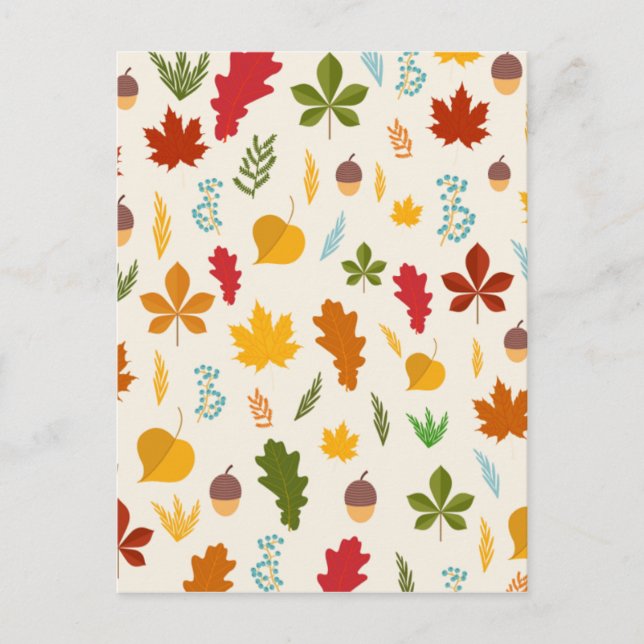 Postal Otoño El otoño nos deja agradecimientos decoritivo (Anverso)
