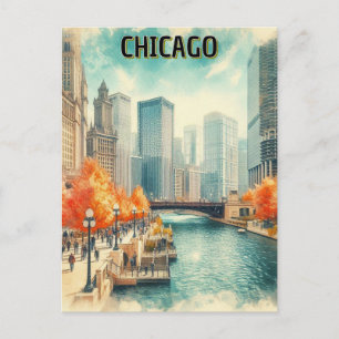 Postal Otoño en Chicago River City