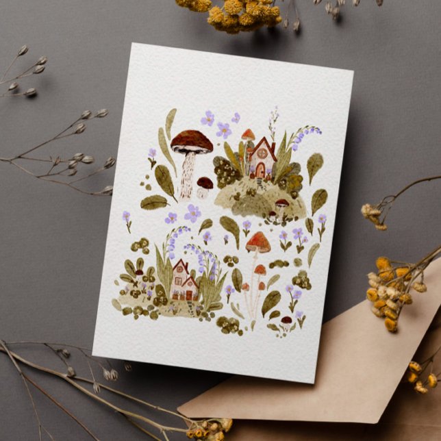 Postal Otoño en el ilustracion acuático de bosques (Subido por el creador)