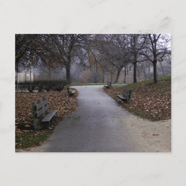 Postal Otoño en el parque (Anverso)