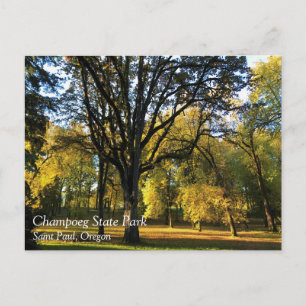 Postal Otoño en el Parque Estatal de Champoeg, Oregón