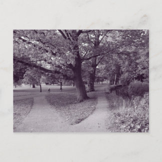 Postal Otoño en el parque - Tono púrpura BW