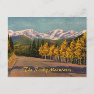 Postal Otoño En La Postcarta Vintage Rockies