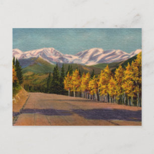 Postal Otoño En La Postcarta Vintage Rockies
