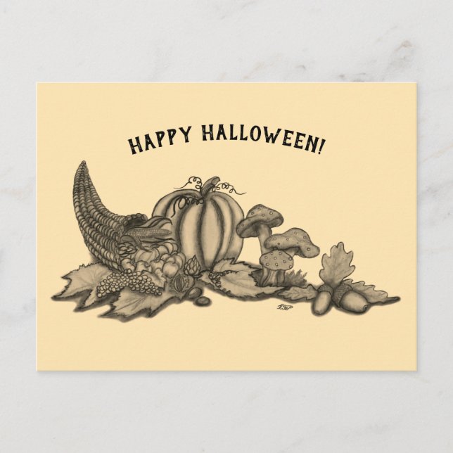 Postal Otoño, ¡Feliz Halloween! (Anverso)