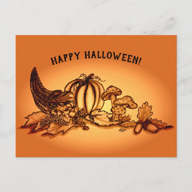 Postal Otoño, ¡Feliz Halloween! (Anverso)