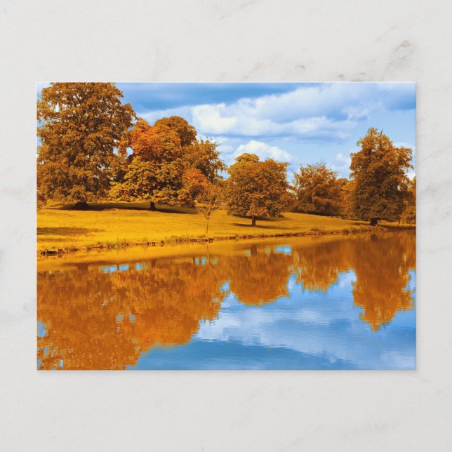 Postal Otoño junto al Lago (Anverso)