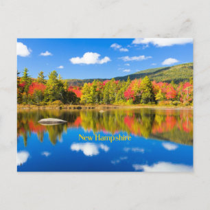 Postal Otoño junto al lago, New Hampshire,