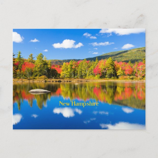 Postal Otoño junto al lago, New Hampshire, (Anverso)