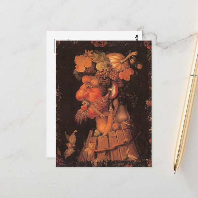 Postal Otoño, Pintura Alegórica, (Anverso/Reverso In Situ)